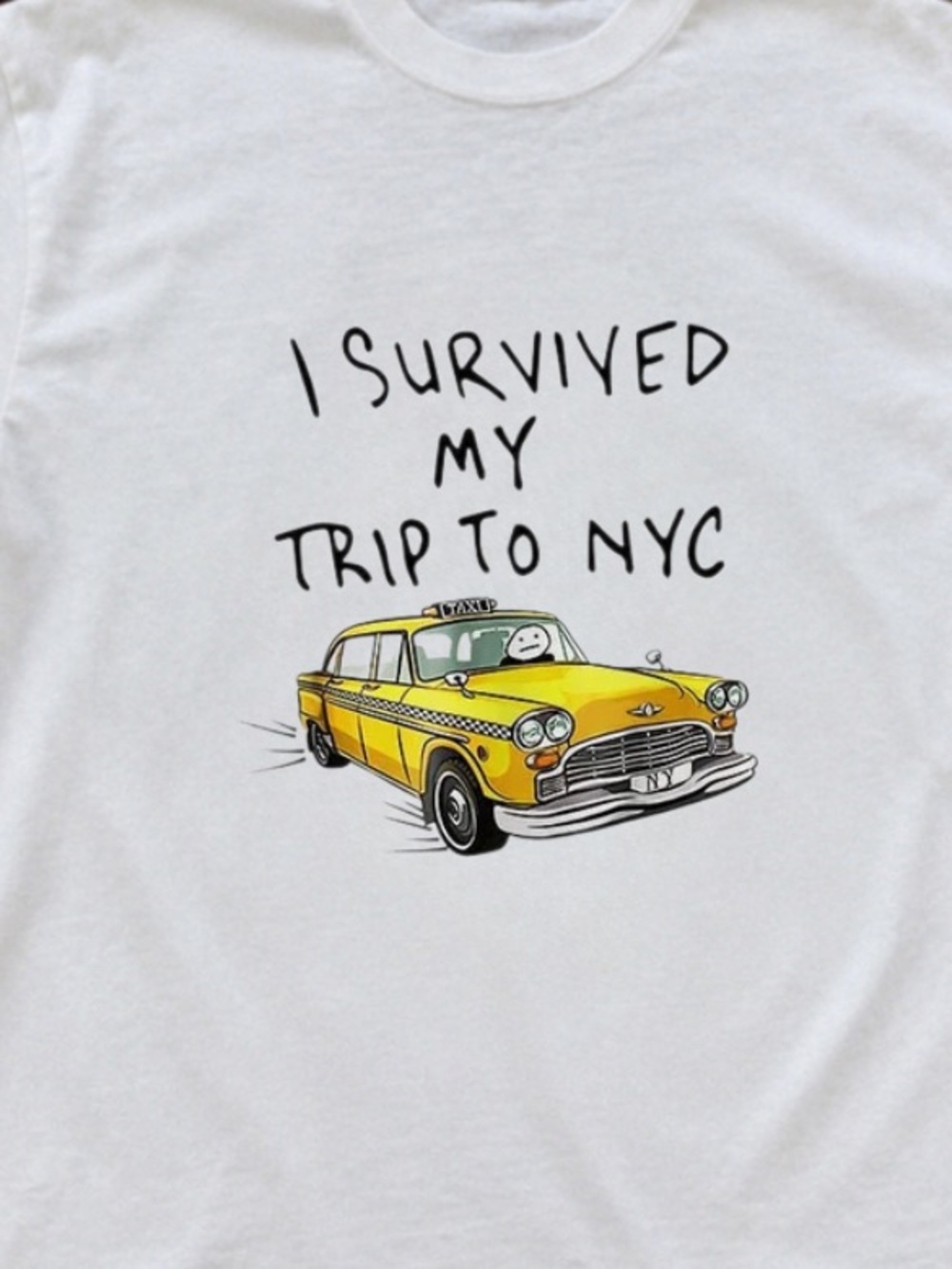 White Tom I Survived My Trip to NYC Graphic Tee Unisex Size M - Picture 2 of 2